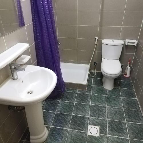 a bathroom with a toilet and a sink at العين الهيلي مصباح ب 7 in Al Ain