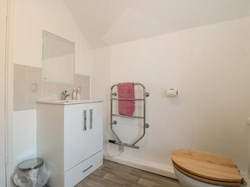 a bathroom with a toilet and a sink at Coronation Cottages No 2 in Weston-super-Mare