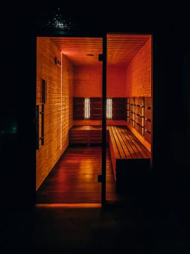 a view of a hallway in a building at Słone Residence Apartamenty & Beer SPA in Kudowa-Zdrój