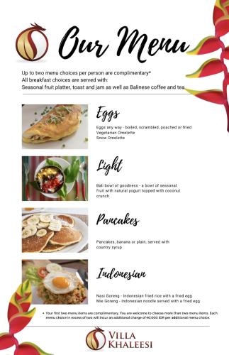 Makanan di atau berdekatan vila ini