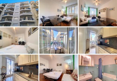 un collage de photos d'un appartement dans l'établissement Nestor&Jeeves - ROXANE - Central - Very close sea, à Nice