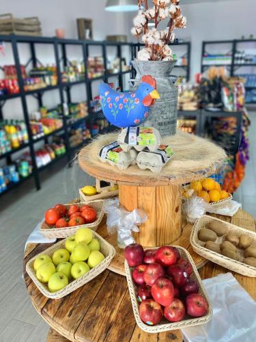 a display of fruits and vegetables in baskets in a store at Hyde Park Lane in Puerto del Carmen