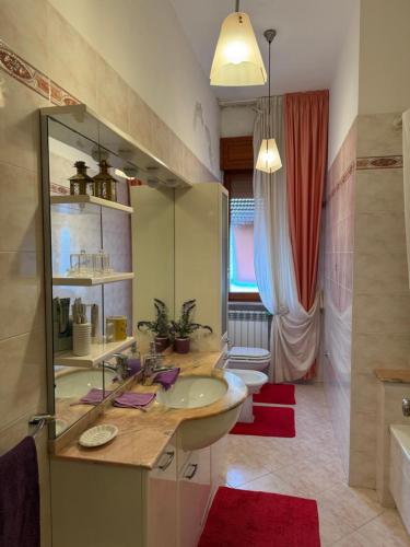 a bathroom with a sink and a mirror at Frontepista in San Giovanni Teatino