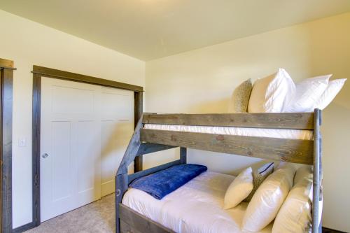 a bunk bed with pillows on it in a room at Pet-Friendly Bozeman Home about 7 Mi to Downtown! in Bozeman