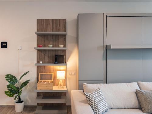 Χώρος καθιστικού στο CREST - Riverside Lofts mit Parken I Balkon I Küche I Regendusche