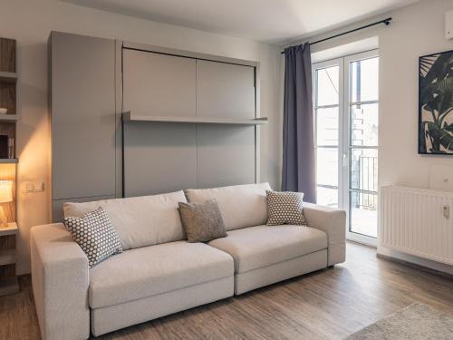 Χώρος καθιστικού στο CREST - Riverside Lofts mit Parken I Balkon I Küche I Regendusche