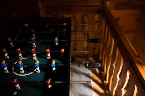 a group of miniature figurines in a boxing ring at Rajska koliba in Kaludjerske Bare