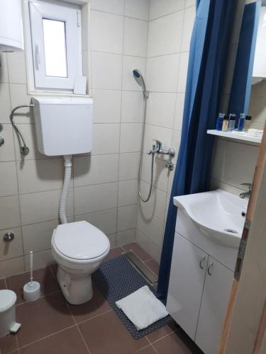 a bathroom with a toilet and a sink at Kladenče in Pirot