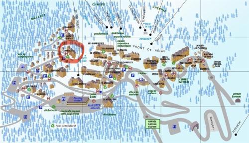 a map of a city with many attractions at LE MELEZET - Appart' 6 personnes skis aux pieds in Risoul