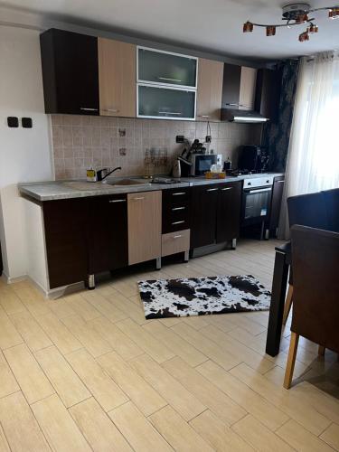 a kitchen with a sink and a counter top at GRAY APARTAMENT in Craiova