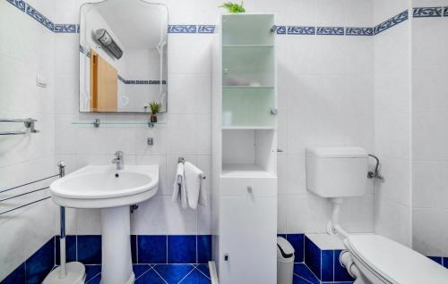 a bathroom with a sink and a toilet at Villa Jana in Marusici 