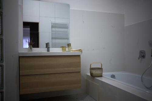 Koupelna v ubytování Útulný byt v centru města