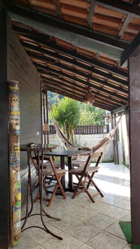 Sân trong/khu vực ngoài trời tại Wood house casa privada