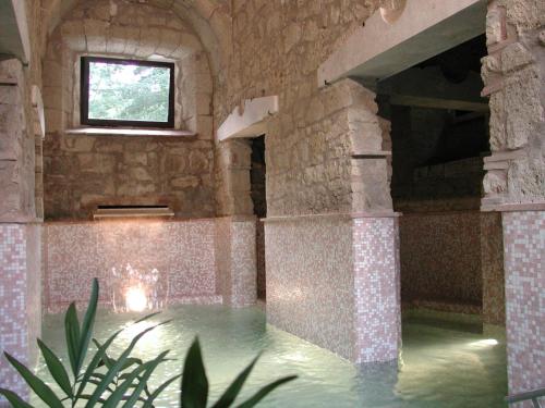 a pool of water in a building with a window at Hotel Relais Valle Orientina in Pitigliano