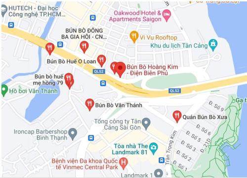 une carte de la ville de Brixton montrant l'emplacement du parc pour chiens de Brixton dans l'établissement Mini House, à Hô-Chi-Minh-Ville