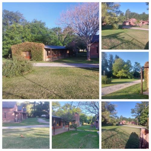 uma colagem de imagens de diferentes casas em Cabañas Sol de las Sierras em Tandil