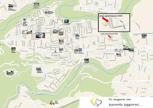 eine Karte der Stadt des Schlachtkörpers in der Unterkunft pesa apartment B&B in Ascoli Piceno