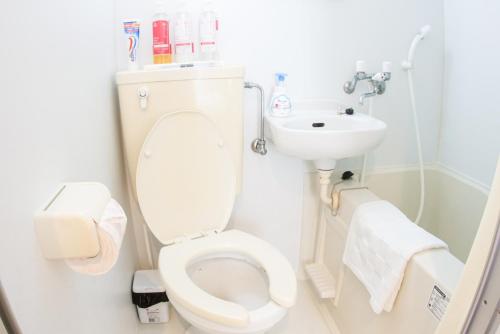 a bathroom with a toilet and a sink at CHEZ LILY【旧:北海莊】 in Naha