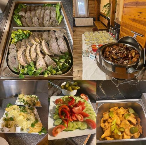 a collage of pictures of different types of food at Hotel Taurus in Ostrava