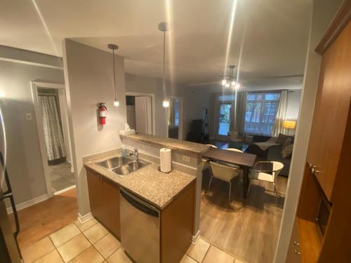 Kuchyň nebo kuchyňský kout v ubytování ApartHotelMontreal by Les Terrasses Saint Urbain 2225I2