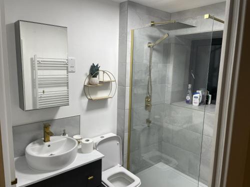 Kylpyhuone majoituspaikassa Apartment in Bow, East London