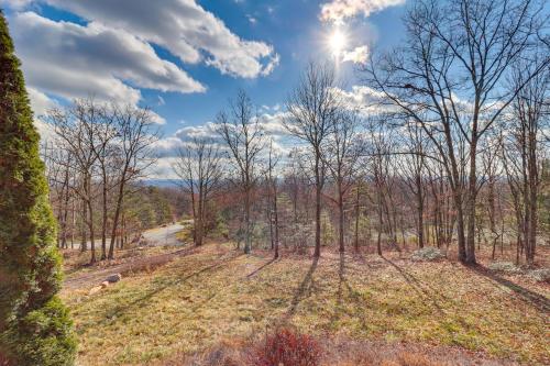 a view of a field with trees in the background at Cozy Pennsylvania Home with Pool Table and Pool Access in Effort