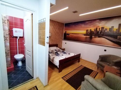 Koupelna v ubytování FUN ROOMS SOBE PRENOĆIŠTE