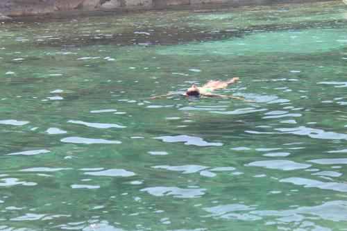a person swimming in a body of water at Algherooms in Alghero