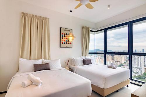 Кровать или кровати в номере Urban Suites, Classic Collection by Stellar ALV