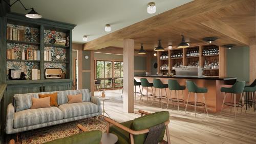 Lounge alebo bar v ubytovaní Historic Rocky Waters Inn, A Small Luxury Hotel