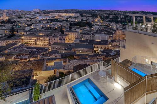 a view of the city from the roof of a building at Itria Modica in Modica