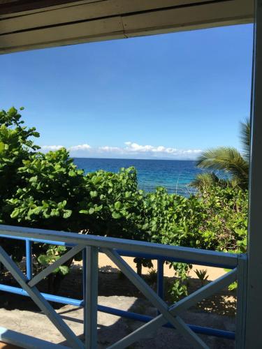 a view of the ocean from a balcony at Waya Lailai Eco Haven in Wayasewa Island