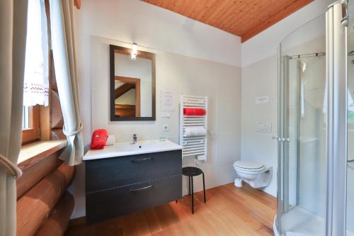 Phòng tắm tại Chambres d'hôtes Les Rondins De La Fecht