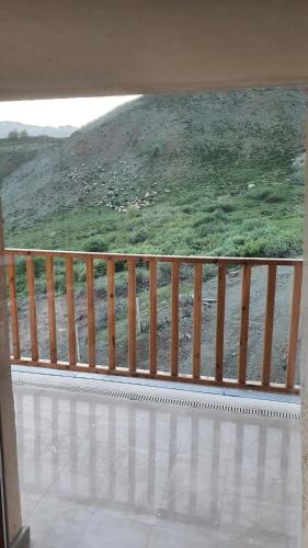 a balcony with a view of a hill at Askireg Hotel in Tunceli