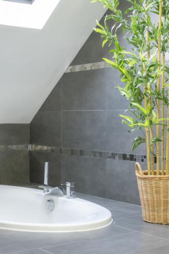 a bathroom with a sink and a potted plant at Nouveau - Le Funtastic - Europa Park Rulantica in Huttenheim