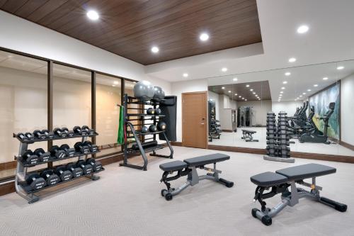 a gym with several treadmills and exercise equipment at Residence Inn by Marriott Vail in Vail