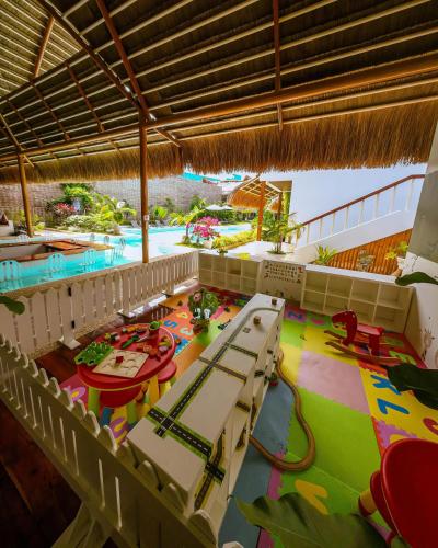 a view of the indoor pool at a resort at Bathala Resort in Panglao
