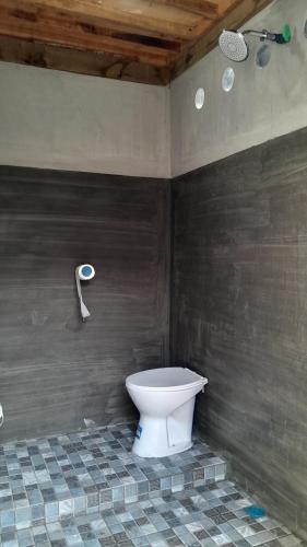 a bathroom with a toilet in a room at Sollo Sollo Homestay in Lemonga