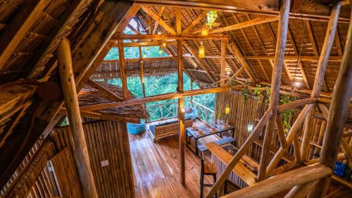 an overhead view of a room in a tree house at Barya Lang Villa- Native villa with jeepney room in El Nido