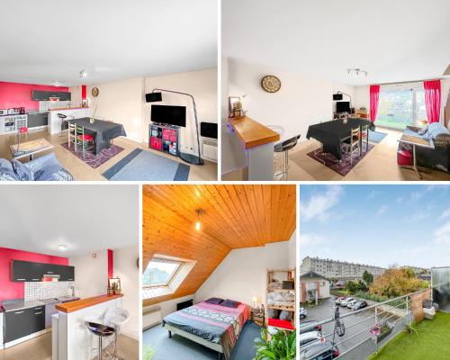 a collage of photos of a living room and a house at SeaHaven in Saint-Brieuc