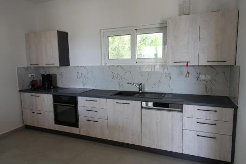 Kuchyň nebo kuchyňský kout v ubytování Studio in Villa in Kalloni direkt am Meer