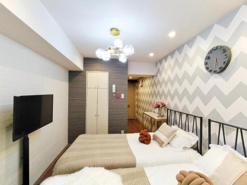 Katil atau katil-katil dalam bilik di S15新宿最中心 東新宿站5分-Shinjuku center 5 mins to Station, Max 3P 新宿 涉谷 表参道 池袋 上野 代代木 银座 原宿