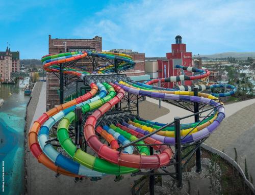 a colorful water slide at a water park at Neue Moderne FeWo Europa-Park & Rulantica in Ringsheim
