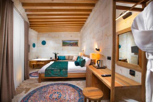 Ayazma Cave Hotelにあるベッド