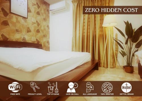 Кровать или кровати в номере 2-Bedroom Suite near Kek Lok Si & Penang Hill, Dual key system