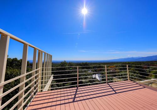 a view from the deck of a house at Nasu Hoshi no Akari in Nasu