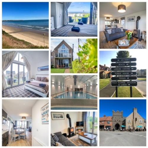 a collage of pictures of homes and houses at Sea view The Lookout at The Bay holiday village Filey 2 bed sleeps 5 dog friendly free leisure facilities direct beach access pub and shop click to view photos in Filey