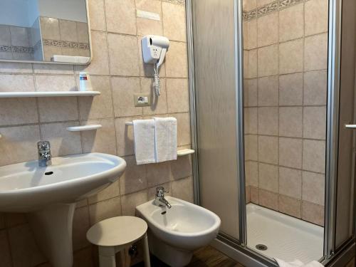 Un baño de Hotel Rododendro Val di Fassa