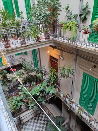 an apartment building with plants on the balconies at Mylittlehouse in Messina