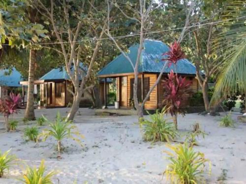 een resort op het strand met bomen en een gebouw bij White Sandy Beach-Best Manta Snorkeling in Naviti Island